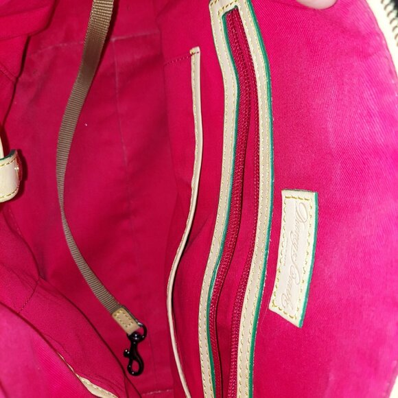 Dooney & Bourke Pink and White Hibiscus Floral Leather Satchel Pre-loved - Picture 5 of 7